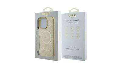 Guess PU 4G Logo Rückschale für iPhone 16 Gold